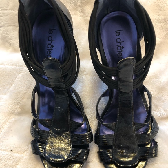 Le Chateau stilettos. Size 8. Fit normal to narrow feet. Black and purple. - Picture 3 of 4